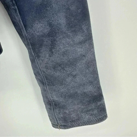 Vintage Wilson’s Leather Blue leather moto jacket with gold closures - Picture 11 of 12